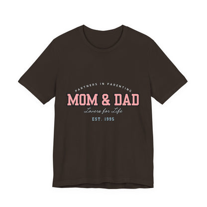 Mom & Dad Unisex Jersey Tee - Perfect for Parenting, Family Gifts, Holidays, Fun, Casual Wear