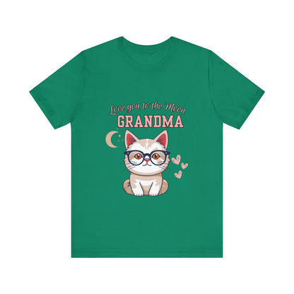 Love You to the Moon Grandma Cat Tee, Cute Cat Shirt, Gift for Grandma, Birthday Tee, Grandparent Gift, Funny Cat T-Shirt