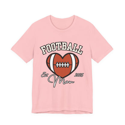 Football Heart Mom Tee, Gift for Sports Moms, Unisex Football Shirt, Casual Daywear, Game Day Outfit, Football Fan Gift