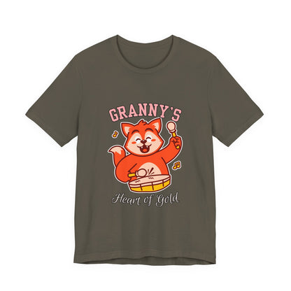 Granny's Heart of Gold Tee, Cute Graphic T-Shirt, Gift for Grandma, Casual Wear, Family Celebration Shirt