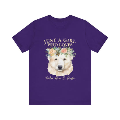 Just a Girl Who Loves Polar Bears Tee, Cute Animal Lover Gift, Nature Tee, Casual Wear, Eco-friendly Shirt, Pet Lover Apparel