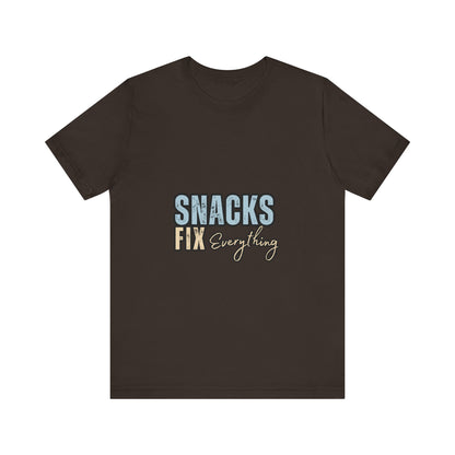 Funny Snack-Themed Unisex Tee, Ideal Gift for Food Lovers, Perfect for Casual Wear, Parties, or Movie Nights
