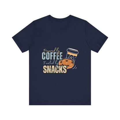 Coffee & Snacks Unisex Tee | Fun Graphic Shirt | Perfect for Coffee Lovers | Kitchen Gift | Foodie Apparel