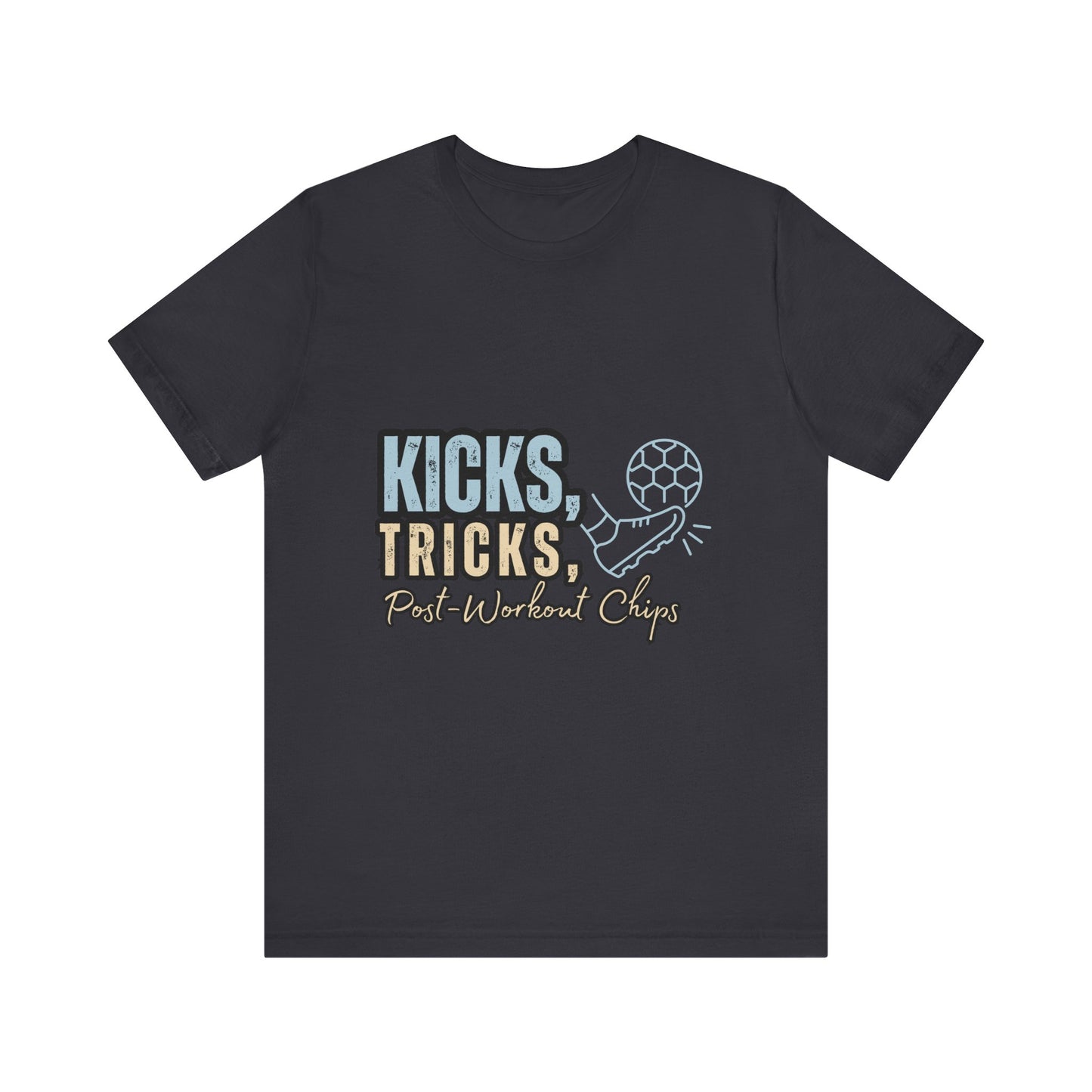Playful Graphic Tee for Fun Lovers, Kicks Tricks T-Shirt, Unisex Casual Wear, Perfect Gift for Friends, Ideal for Parties, Celebrations