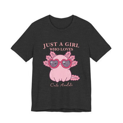 Cute Axolotl Tee for Girls, Just a Girl Who Loves, Unisex Jersey T-Shirt, Animal Lover Gift, Casual Summer Shirt, Adorable Graphic [...]