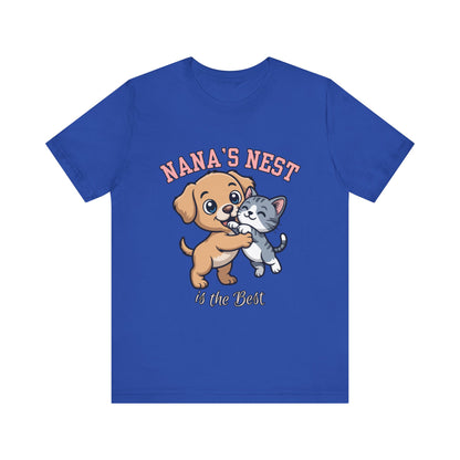 Nana's Nest Pets Unisex Tee, Cute Pet Lover T-Shirt, Gift for Dog and Cat Lovers, Family Reunion Shirt, Birthday Gift Idea