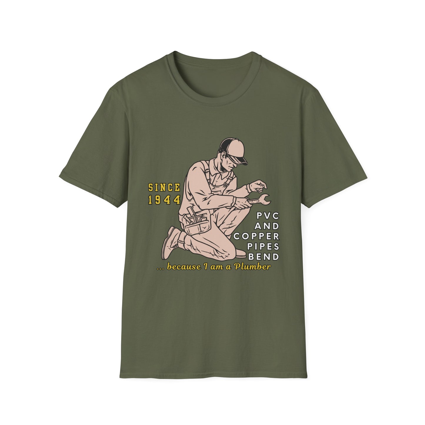 Vintage Plumber T-Shirt, Funny Plumbing Tee, Gift for Plumbers, Since 1944 Graphic Shirt, Unisex Softstyle Apparel