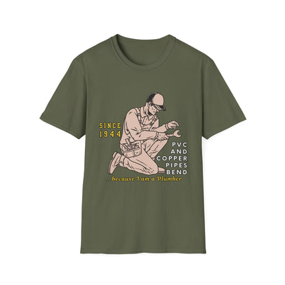 Vintage Plumber T-Shirt, Funny Plumbing Tee, Gift for Plumbers, Since 1944 Graphic Shirt, Unisex Softstyle Apparel