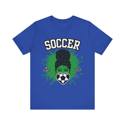 Soccer Queen Graphic Tee, Perfect for Game Day, Sports Lover Gift, Unisex Short Sleeve Tee, Soccer Mom Shirt, Athlete Apparel
