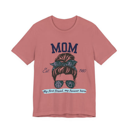 Mom Life Unisex Tee - Est. 1980, Gift for New Moms, Birthday Gift, Casual Wear, Mother's Day Shirt, Trendy Graphic T-Shirt