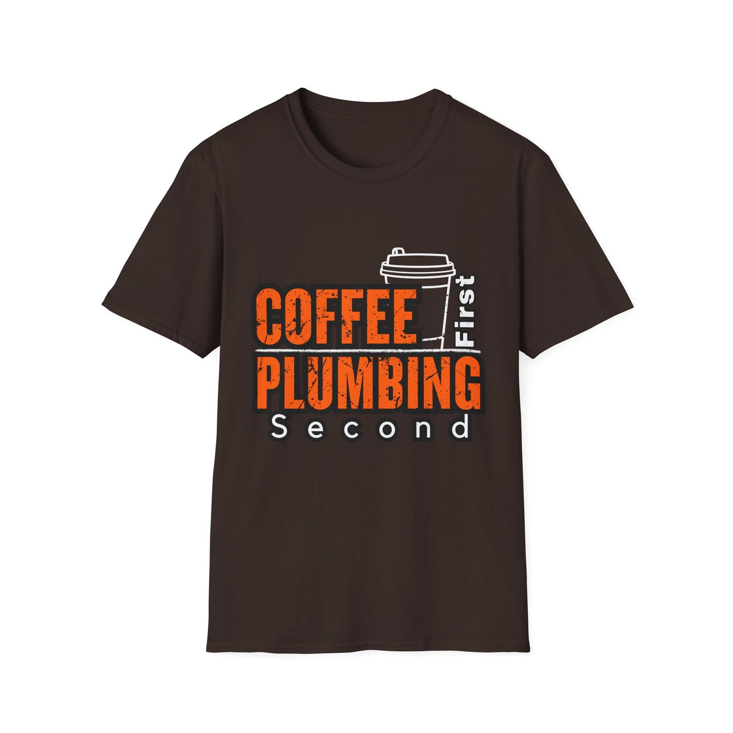 Coffee Plumbing Unisex Softstyle T-Shirt, Funny Coffee Lover Gift, DIY Plumbing Humor Tee, Casual Wear, Everyday Comfort