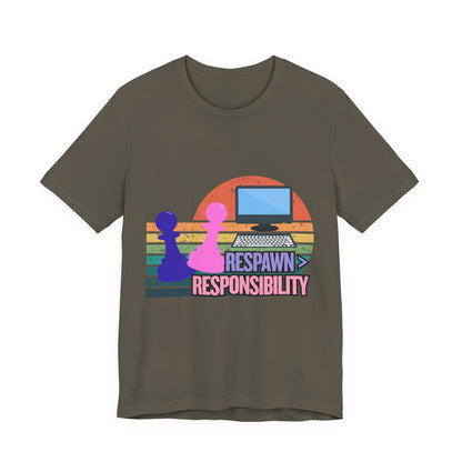 Retro Gaming Tee - Respawn Responsibility T-Shirt for Gamers, Unisex Short Sleeve Jersey, Fun Gift for Birthdays, Holidays, Casual [...]