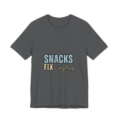 Funny Snack-Themed Unisex Tee, Ideal Gift for Food Lovers, Perfect for Casual Wear, Parties, or Movie Nights