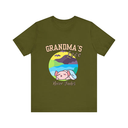 Grandma's Love Unisex Jersey Tee, Cute Gift for Grandma, Birthday Gift, Family Reunion, Comfortable Casual Tee, Heartwarming Apparel
