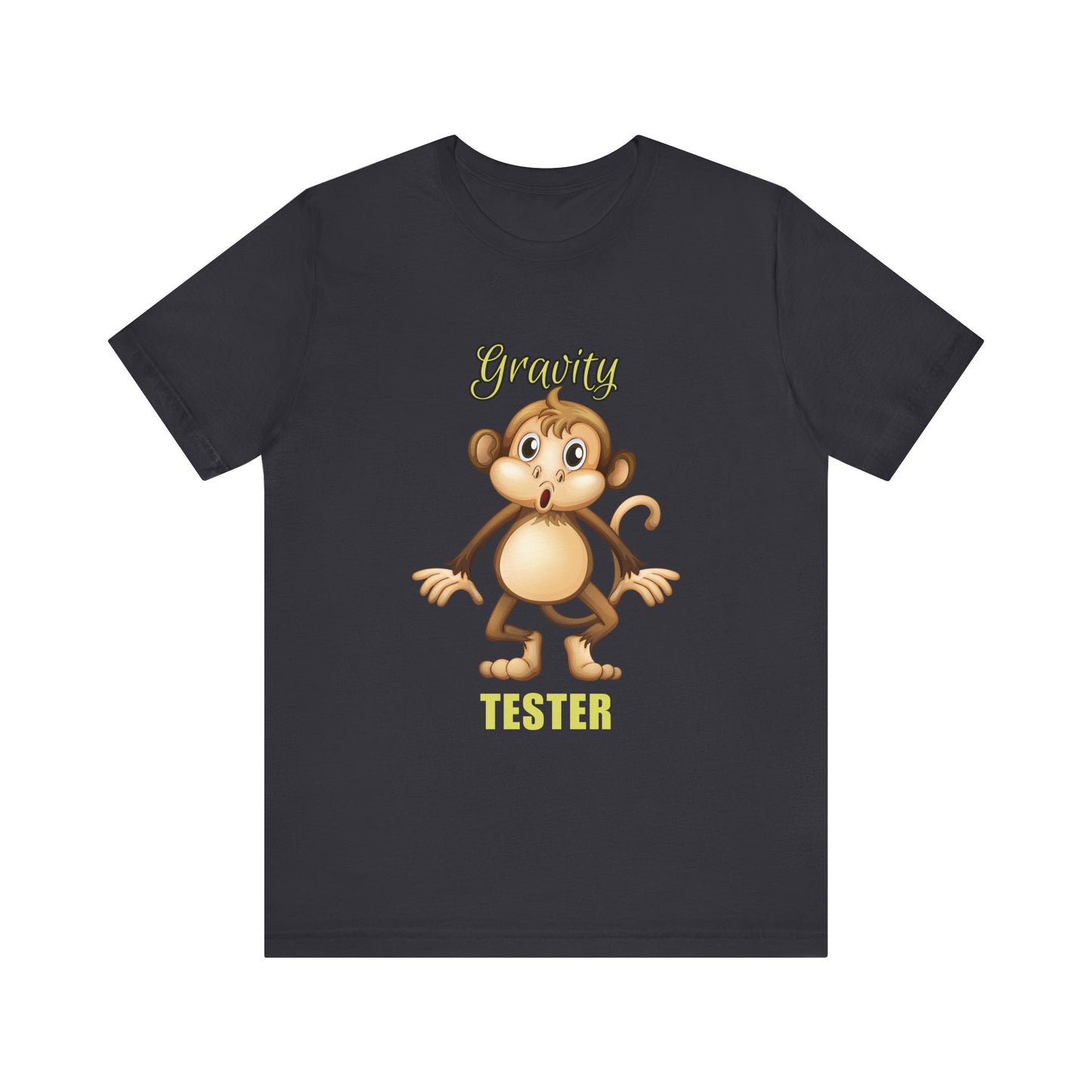Gravity Tester Monkey Unisex Tee, Fun Animal T-Shirt, Kids Gift, Birthday Tee, Nature Lover Shirt
