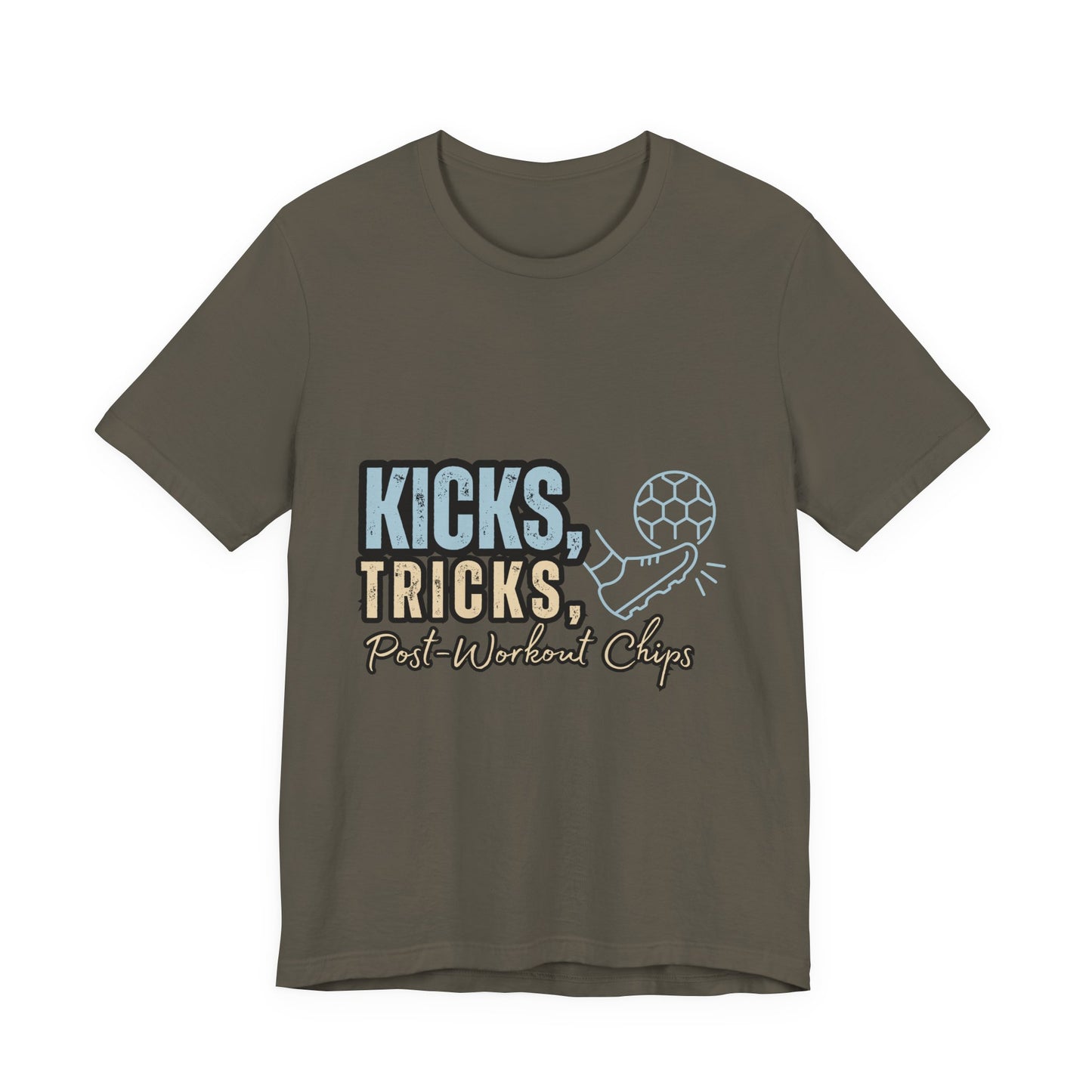 Playful Graphic Tee for Fun Lovers, Kicks Tricks T-Shirt, Unisex Casual Wear, Perfect Gift for Friends, Ideal for Parties, Celebrations