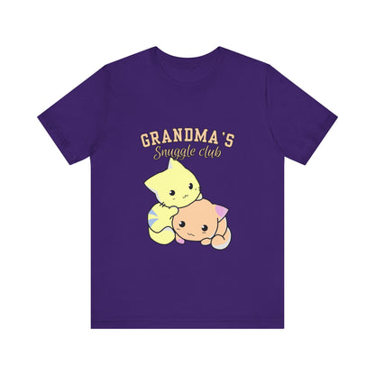 Grandma's Snuggle Club Tee, Cozy Gift for Grandma, Cute Cat Graphic Shirt, Family Gathering Outfit, Birthday Gift for Grandma