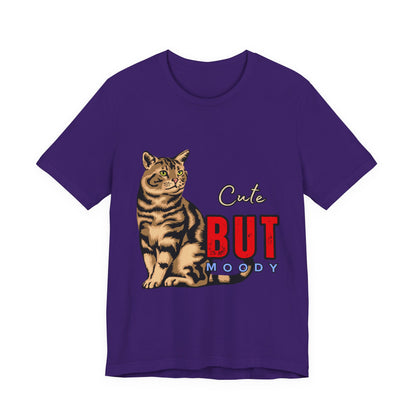 Cute But Moody Cat Tee - Unisex Jersey T-Shirt for Cat Lovers, Funny Pet Shirt, Gift for Cat Owners, Birthday or Holiday Apparel, [...]