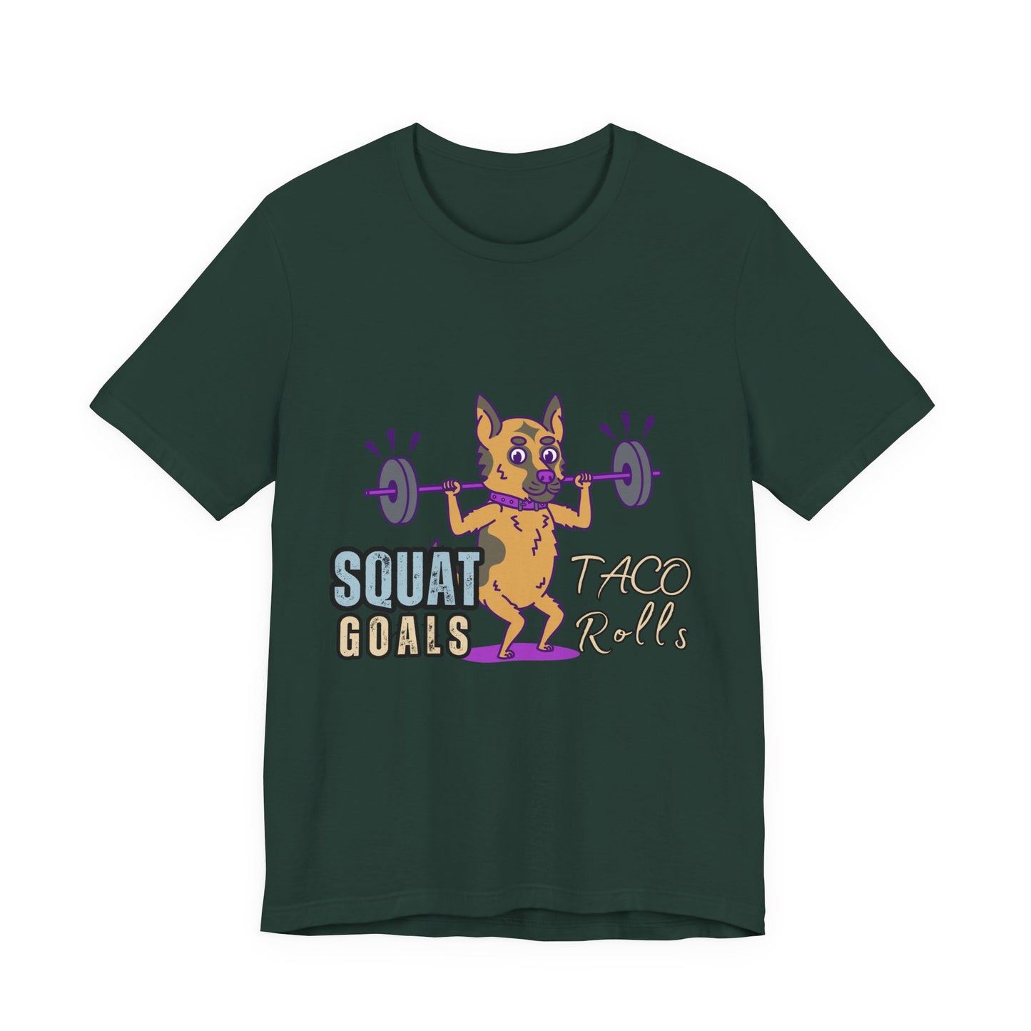 Funny Fitness T-Shirt | Squat Goals Taco Rolls Tee | Gym Humor Shirt, Workout Gift, Unisex Activewear, Fitness Motivation