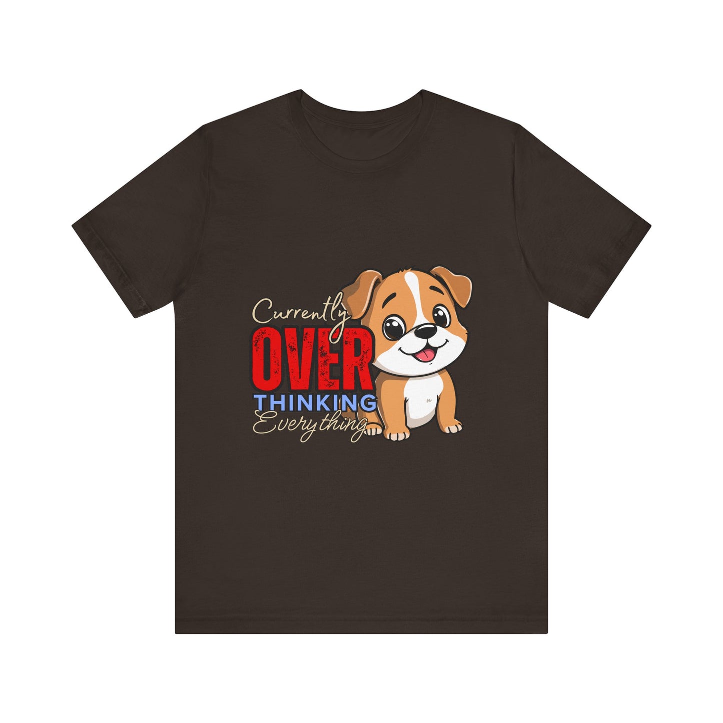 Cute Dog Thinking Unisex Tee, Perfect Gift for Dog Lovers, Funny Animal Shirt, Casual Wear, Pet Appreciation