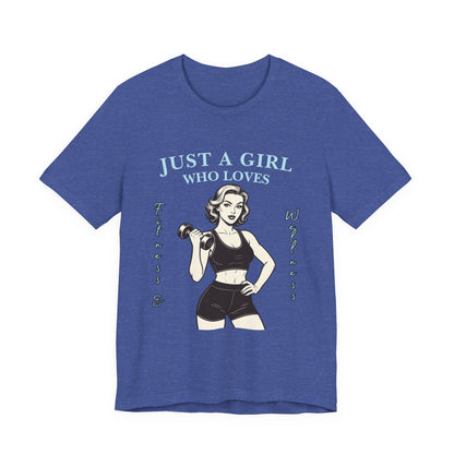 Fitness Lover's Unisex Tee - Perfect for Gym Buffs, Workout, Fitness Enthusiasts, Gift for Her, Casual Wear, Just A Girl Who Loves Fitness