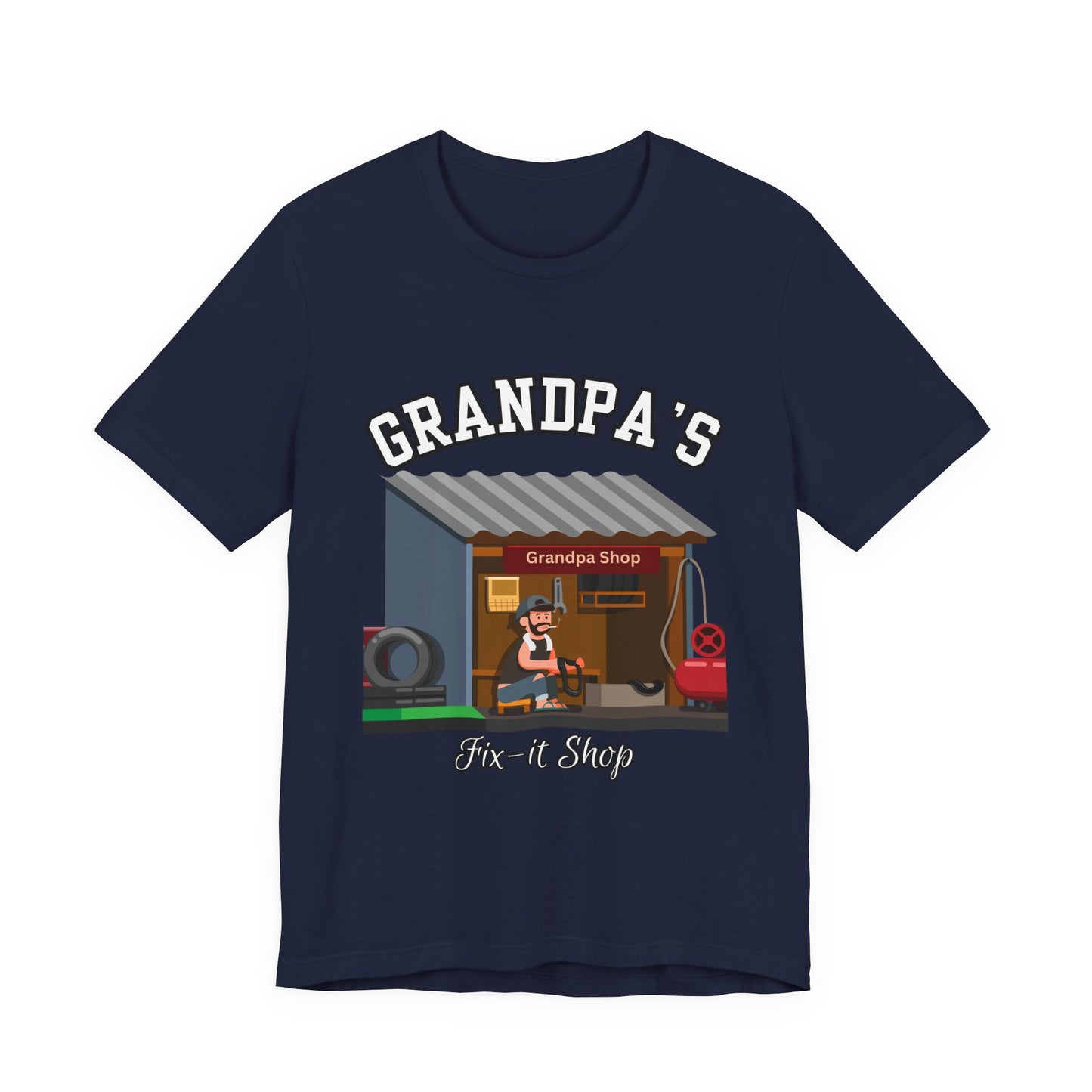 Grandpa's Fix-It Shop T-Shirt, Unisex Tee, Gift for Grandfather, Father's Day Gift, Mechanic Shirt, Family Humor Shirt