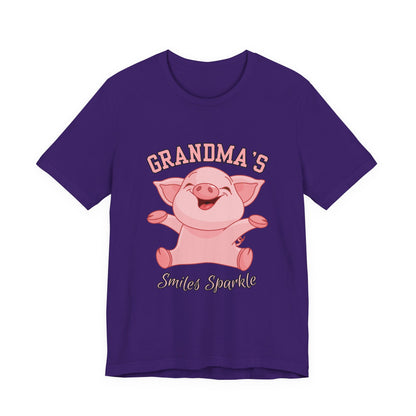 Grandma's Smiles Short Sleeve Tee, Cute Gift for Grandma, Family Gathering Shirt, Birthday Gift, Casual Wear, Fun Tee