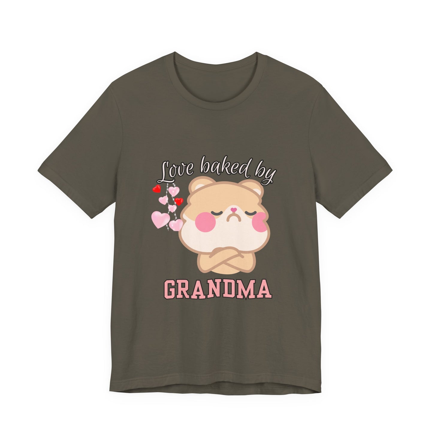 Love Baked by Grandma Tee - Cute Gift for Grandkids, Grandma Shirt, Family Reunion, Birthday Gift, Casual Wear