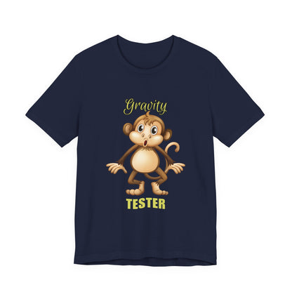 Gravity Tester Monkey Unisex Tee, Fun Animal T-Shirt, Kids Gift, Birthday Tee, Nature Lover Shirt