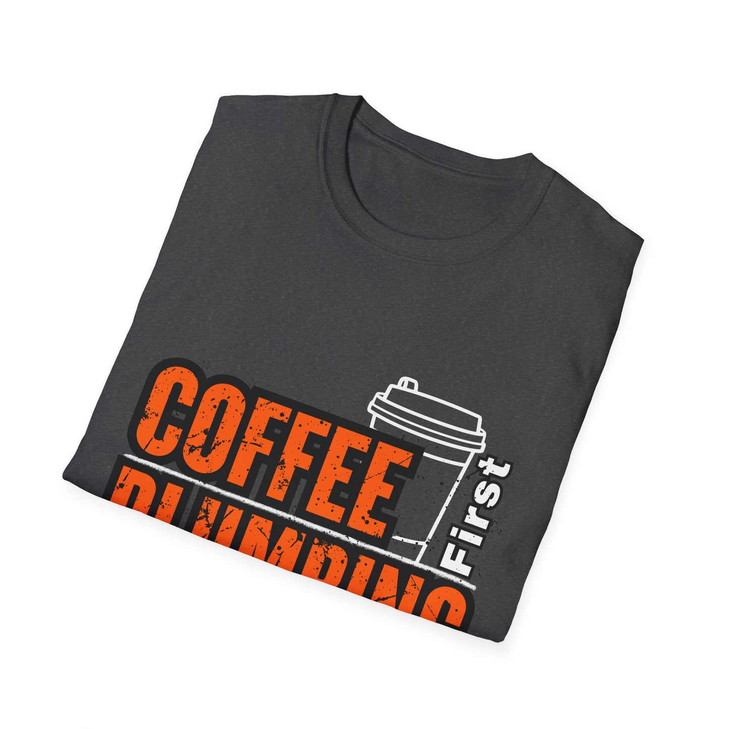 Coffee Plumbing Unisex Softstyle T-Shirt, Funny Coffee Lover Gift, DIY Plumbing Humor Tee, Casual Wear, Everyday Comfort