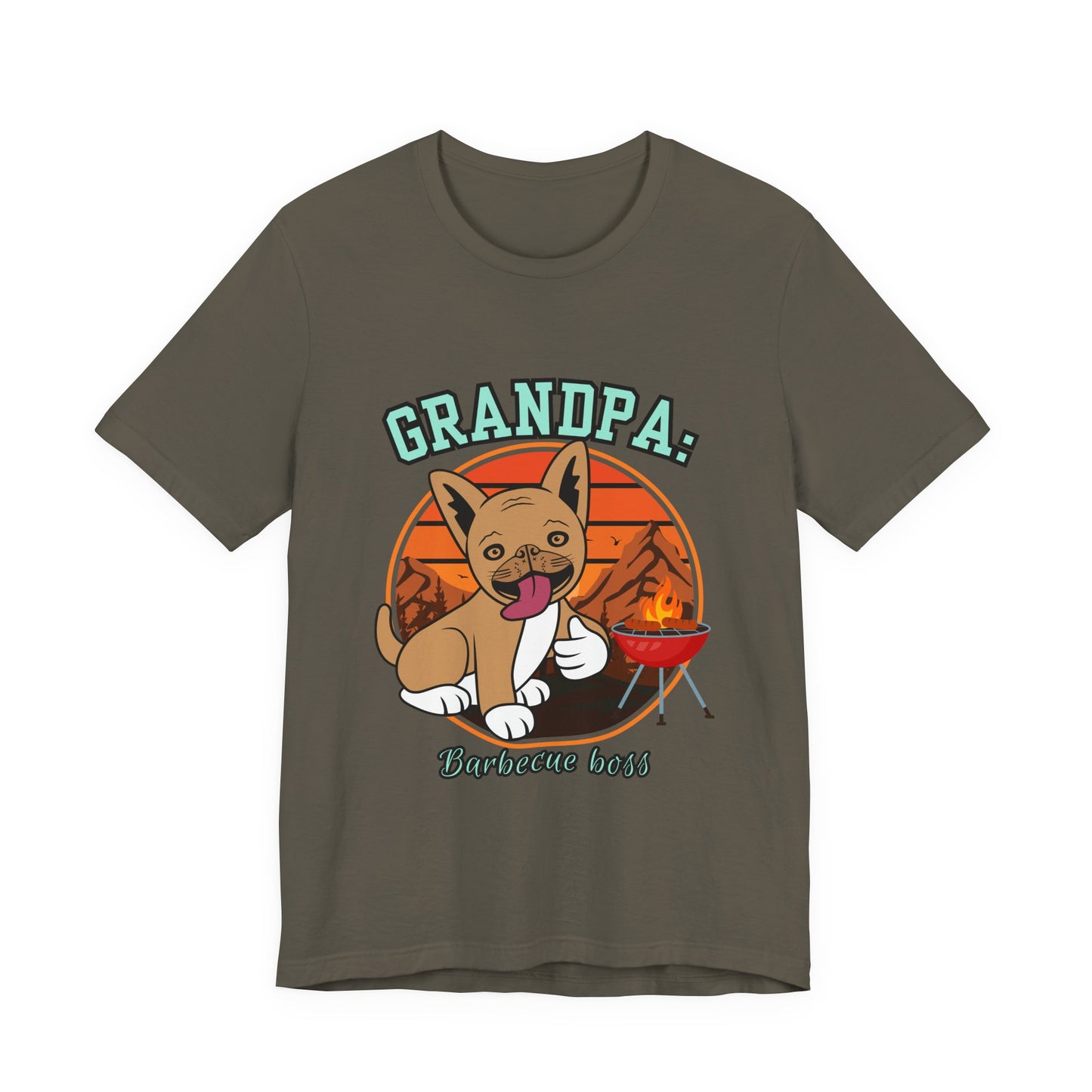 Funny Grandpa Barbecue Tee, Unisex Short Sleeve T-Shirt for Grill Masters, Gift for Father's Day, Dog Lovers, BBQ Parties, Casual Wear