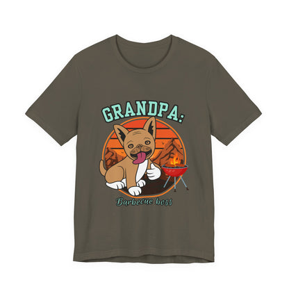 Funny Grandpa Barbecue Tee, Unisex Short Sleeve T-Shirt for Grill Masters, Gift for Father's Day, Dog Lovers, BBQ Parties, Casual Wear