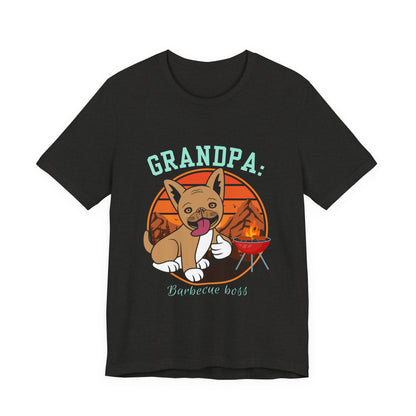 Funny Grandpa Barbecue Tee, Unisex Short Sleeve T-Shirt for Grill Masters, Gift for Father's Day, Dog Lovers, BBQ Parties, Casual Wear