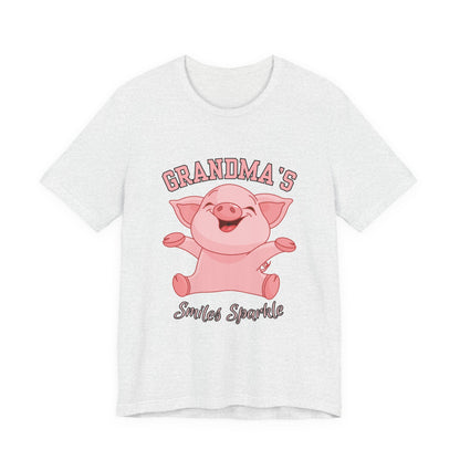 Grandma's Smiles Short Sleeve Tee, Cute Gift for Grandma, Family Gathering Shirt, Birthday Gift, Casual Wear, Fun Tee