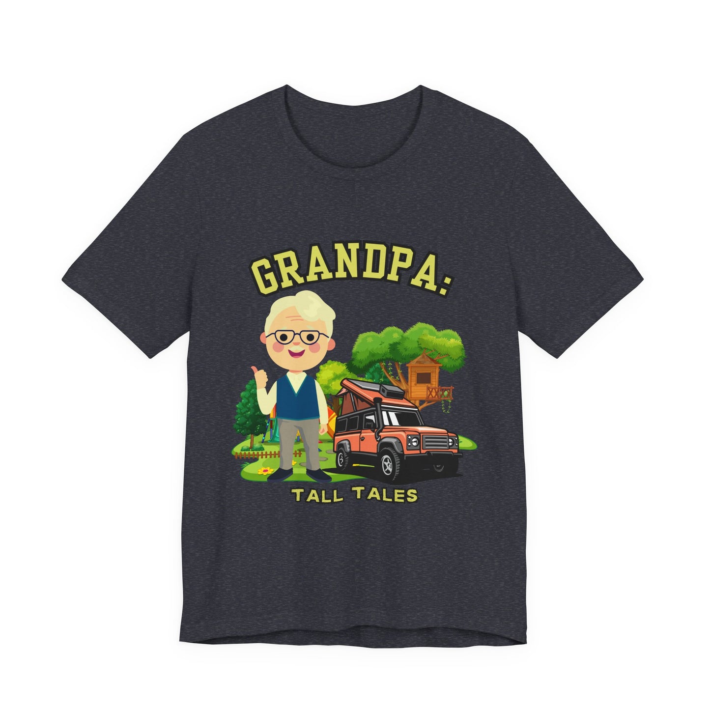 Grandpa Tall Tales Tee, Funny Grandpa Shirt, Gift for Grandpa, Family Gathering Outfit, Dad Humor T-shirt, Unisex Casual Tee