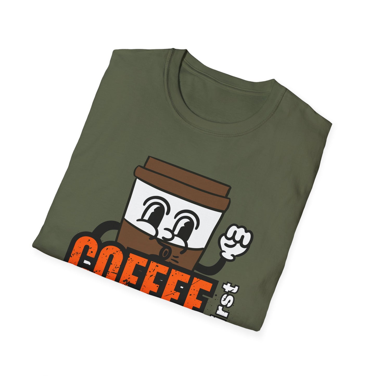 Coffee First Circuits Second Cartoon Unisex T-Shirt, Funny Coffee Tee, Gift for Engineers, Electrician T-shirt