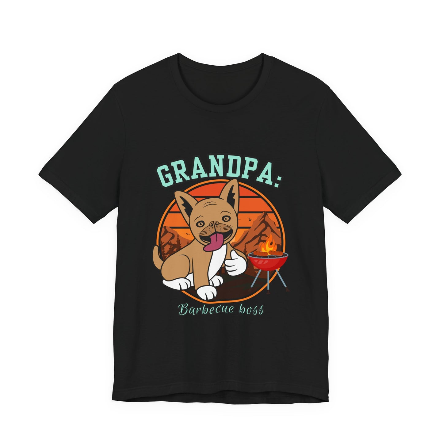 Funny Grandpa Barbecue Tee, Unisex Short Sleeve T-Shirt for Grill Masters, Gift for Father's Day, Dog Lovers, BBQ Parties, Casual Wear