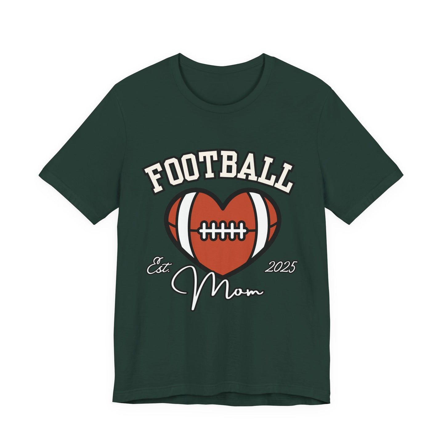 Football Heart Mom Tee, Gift for Sports Moms, Unisex Football Shirt, Casual Daywear, Game Day Outfit, Football Fan Gift