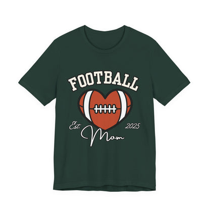 Football Heart Mom Tee, Gift for Sports Moms, Unisex Football Shirt, Casual Daywear, Game Day Outfit, Football Fan Gift