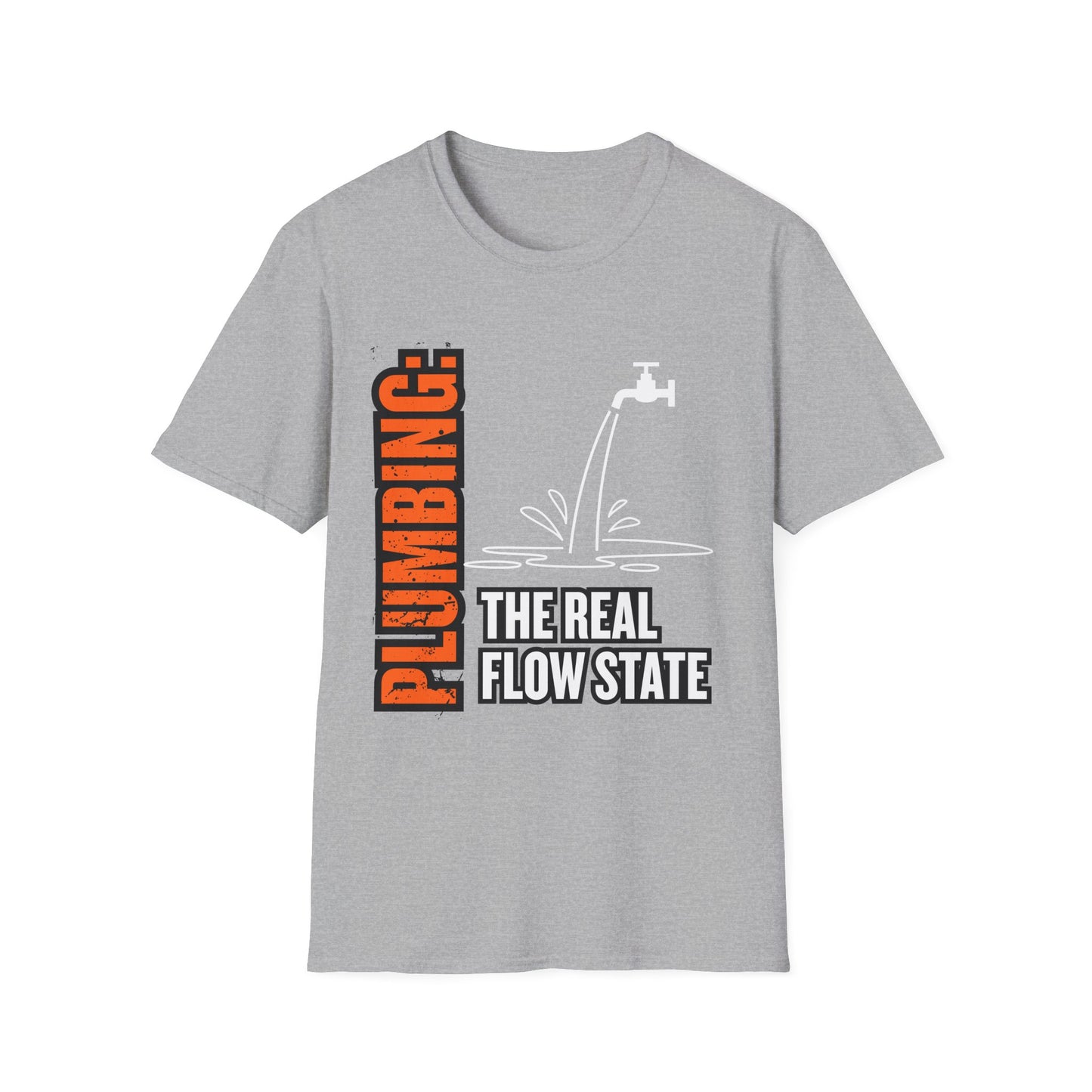 Plumbing Flow State Tee, Unisex Softstyle T-Shirt, Casual Workwear, Gift for Plumbers, Home Improvement Enthusiasts