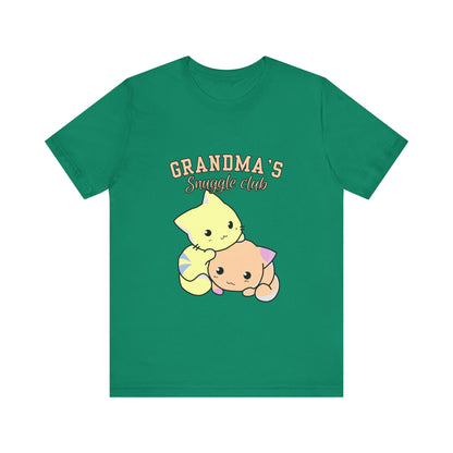 Grandma's Snuggle Club Tee, Cozy Gift for Grandma, Cute Cat Graphic Shirt, Family Gathering Outfit, Birthday Gift for Grandma
