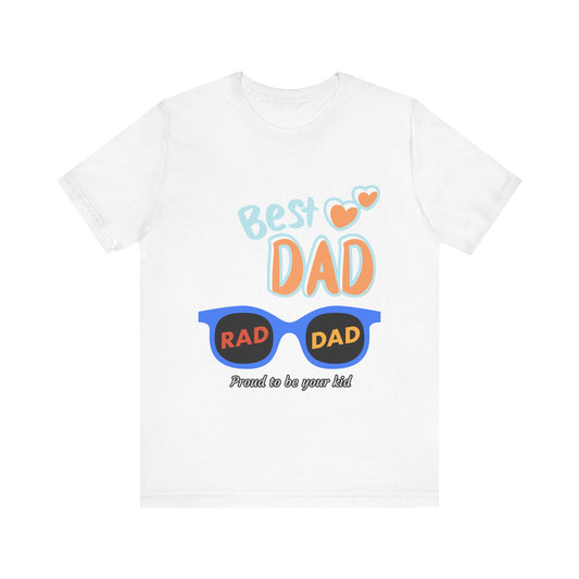 Best Dad Jersey Tee, Unisex T-Shirt, Father's Day Gift, Dad Humor Tee, Sunglasses Design Shirt, Proud to be Your Kid