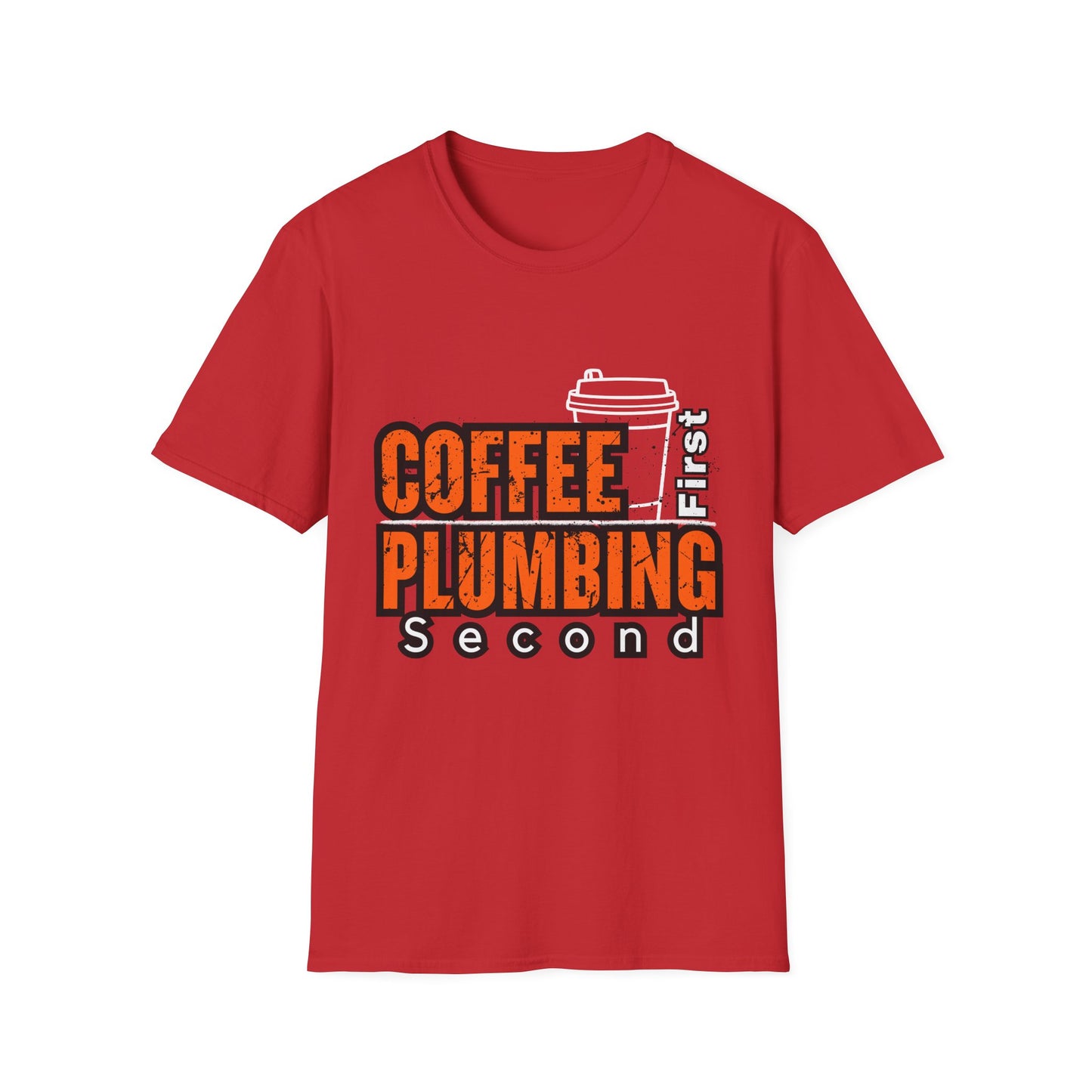 Coffee Plumbing Unisex Softstyle T-Shirt, Funny Coffee Lover Gift, DIY Plumbing Humor Tee, Casual Wear, Everyday Comfort