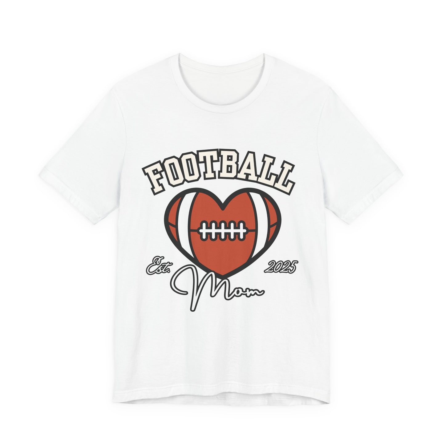 Football Heart Mom Tee, Gift for Sports Moms, Unisex Football Shirt, Casual Daywear, Game Day Outfit, Football Fan Gift