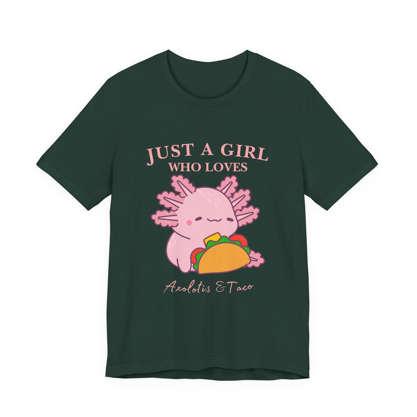 Cute Taco-Loving Axolotl Tee, Fun Graphic T-Shirt, Gift for Taco Lovers, Unisex Apparel, Cartoon Lover's Top