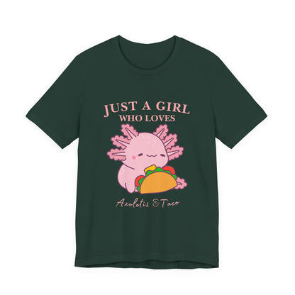 Cute Taco-Loving Axolotl Tee, Fun Graphic T-Shirt, Gift for Taco Lovers, Unisex Apparel, Cartoon Lover's Top