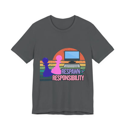 Retro Gaming Tee - Respawn Responsibility T-Shirt for Gamers, Unisex Short Sleeve Jersey, Fun Gift for Birthdays, Holidays, Casual [...]