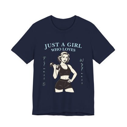 Fitness Lover's Unisex Tee - Perfect for Gym Buffs, Workout, Fitness Enthusiasts, Gift for Her, Casual Wear, Just A Girl Who Loves Fitness