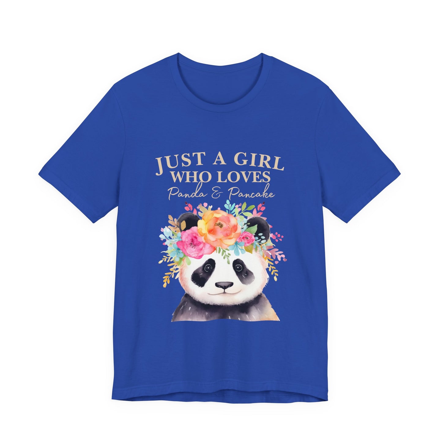 Adorable Panda Lover Tee - Just a Girl Who Loves Pandas & Pancakes, Cute Animal Shirt, Gift for Panda Fans, Casual Wear, Summer Top