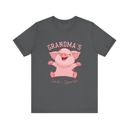 Grandma's Smiles Short Sleeve Tee, Cute Gift for Grandma, Family Gathering Shirt, Birthday Gift, Casual Wear, Fun Tee